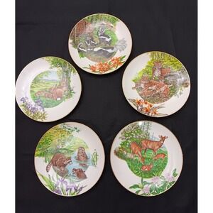 Vintage 1983 Southern Living‎ Forest Families Plates by Barlowe - Set of 5